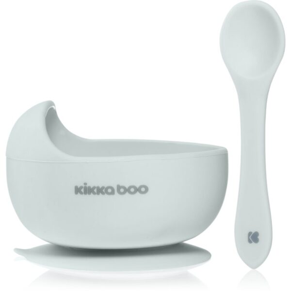 Kikkaboo Silicone Bowl with Spoon bol din silicon cu linguriță 4 m+ Blue 2 buc-ro