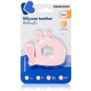 Kikkaboo Silicone Teether Whale jucărie pentru dentiție Pink 1 buc-Țena