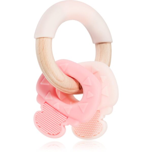 Kikkaboo Silicone and Wood Teether Keys jucărie pentru dentiție Pink 1 buc-ro