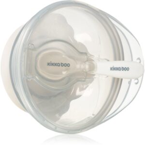 Kikkaboo Suction Bowl with Spoon bol cu linguriță cu capac 4 m+ Beige 1 buc-ro
