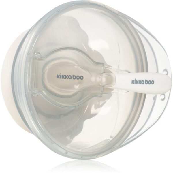 Kikkaboo Suction Bowl with Spoon bol cu linguriță cu capac 4 m+ Beige 1 buc-ro
