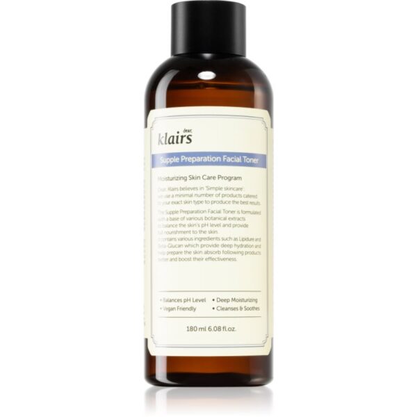 Klairs Supple Preparation Facial Toner tonic hidratant pentru echilibrarea pH-ului pielii 180 ml-Țena