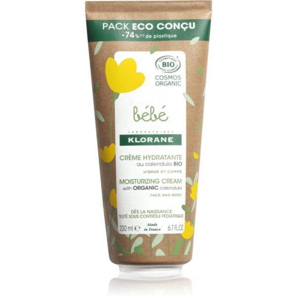 Klorane Bébé Calendula cremă hidratantă pentru pielea bebelusului s BIO měsíčkem lékařským 200 ml-Țena
