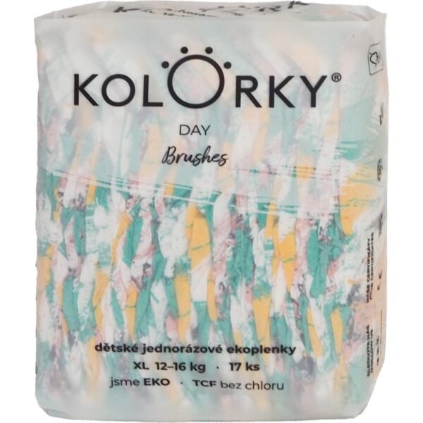 Kolorky Day Brushes scutece ECO de unică folosință marimea XL 12-16 Kg 17 buc-ro