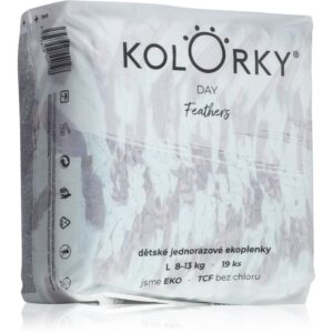 Kolorky Day Feathers scutece ECO de unică folosință marimea L 8-13 Kg 19 buc-ro