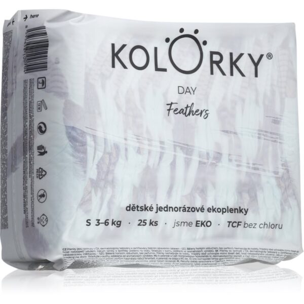 Kolorky Day Feathers scutece ECO de unică folosință marimea S 3-6 Kg 25 buc-ro