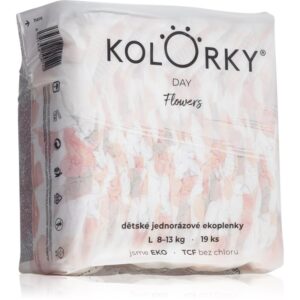 Kolorky Day Flowers scutece ECO de unică folosință marimea L 8-13 Kg 19 buc-ro