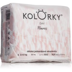 Kolorky Day Flowers scutece ECO de unică folosință marimea S 3-6 Kg 25 buc-ro