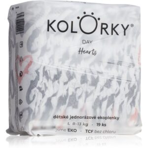 Kolorky Day Hearts scutece ECO de unică folosință 19 buc-ro