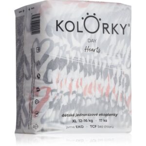 Kolorky Day Hearts scutece ECO de unică folosință marimea XL 12-16 Kg 17 buc-ro