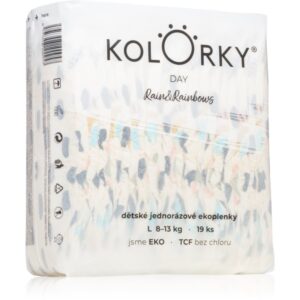Kolorky Day Rain&Rainbow scutece ECO de unică folosință marimea L 8-13 Kg 19 buc-ro