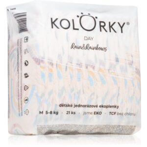 Kolorky Day Rain&Rainbow scutece ECO de unică folosință marimea M 5-8 Kg 21 buc-ro