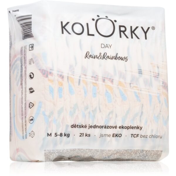 Kolorky Day Rain&Rainbow scutece ECO de unică folosință marimea M 5-8 Kg 21 buc-ro