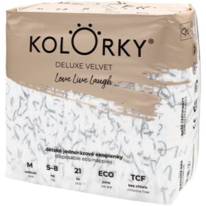 Kolorky Deluxe Velvet Love Live Laugh scutece ECO de unică folosință marimea M 5-8 Kg 21 buc-ro
