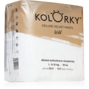 Kolorky Deluxe Velvet Pants Wild scutece de unică folosință tip chiloțel marimea L 8-13 Kg 19 buc-ro