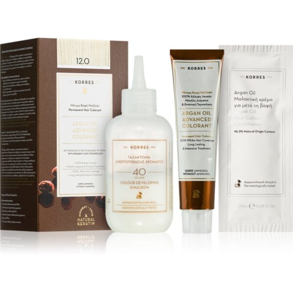 Korres Argan Oil Culoare permanenta pentru par cu ulei de argan culoare 12.0 Special Blonde 50 ml-ro
