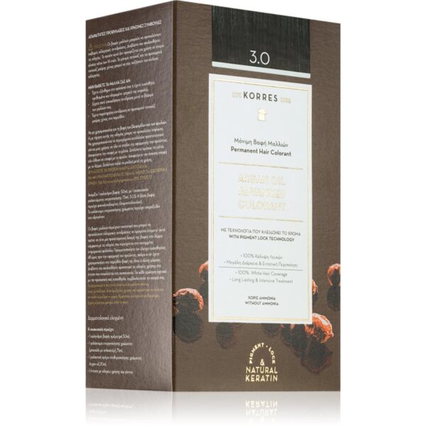 Korres Argan Oil Culoare permanenta pentru par cu ulei de argan culoare 3.0 Dark Brown 50 ml-ro