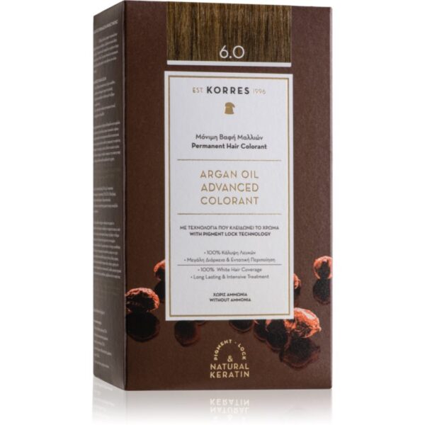 Korres Argan Oil Culoare permanenta pentru par cu ulei de argan culoare 6.0 Dark Blonde 50 ml-ro