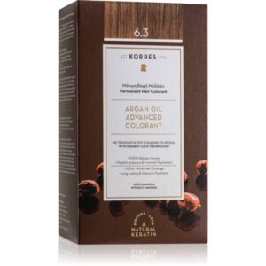 Korres Argan Oil Culoare permanenta pentru par cu ulei de argan culoare 6.3 Golden / Honey Dark Blonde 50 ml-ro