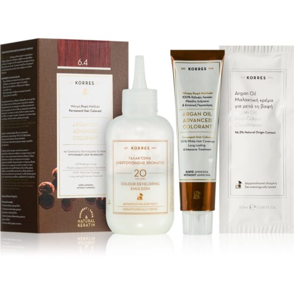 Korres Argan Oil Culoare permanenta pentru par cu ulei de argan culoare 6.4 Copper Dark Blonde 50 ml-ro