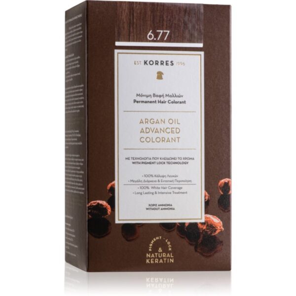 Korres Argan Oil Culoare permanenta pentru par cu ulei de argan culoare 6.77 Gianduja 50 ml-ro