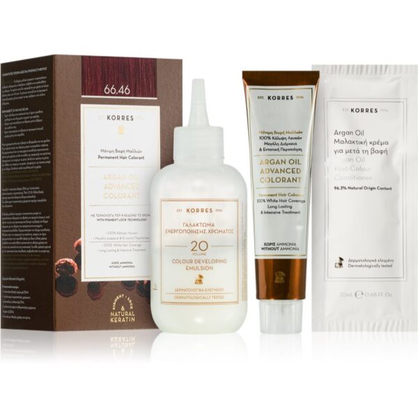 Korres Argan Oil Culoare permanenta pentru par cu ulei de argan culoare 66.46 Intense Burgundy Red 50 ml-ro