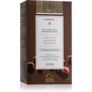 Korres Argan Oil Culoare permanenta pentru par cu ulei de argan culoare 7.1 Ash Blonde 50 ml-ro