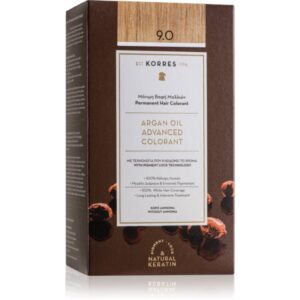 Korres Argan Oil Culoare permanenta pentru par cu ulei de argan culoare 9.0 Very Light Blonde 50 ml-ro