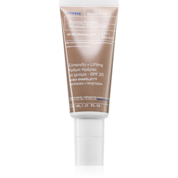 Korres Black Pine 4D Bounce cremă hidratantă nuanțatoare pentru fermitatea pielii SPF 20 40 ml-Țena