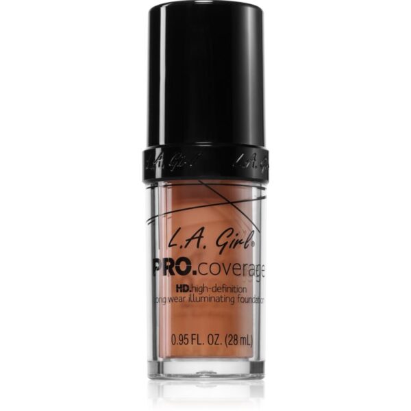L.A. Girl Cosmetics PRO. Coverage fond de ten lichid iluminator culoare Sand 28 ml-Țena