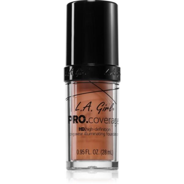L.A. Girl Cosmetics PRO. Coverage fond de ten lichid iluminator culoare Tan 28 ml-Țena