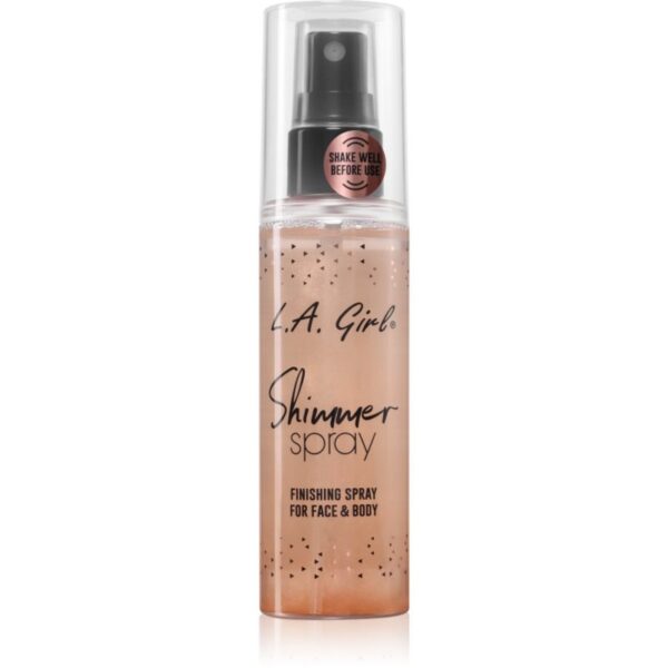 L.A. Girl Cosmetics Shimmer Spray fixator make-up pentru fata si corp culoare Rose Gold 80 ml-Țena