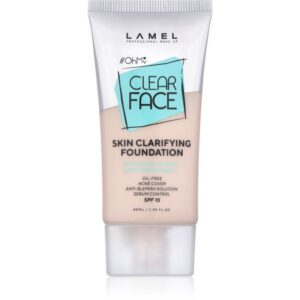 LAMEL OhMy Clear Face fond de ten cu acoperire ridicată pentru pielea problematică și grasă culoare 401 40 ml-Țena