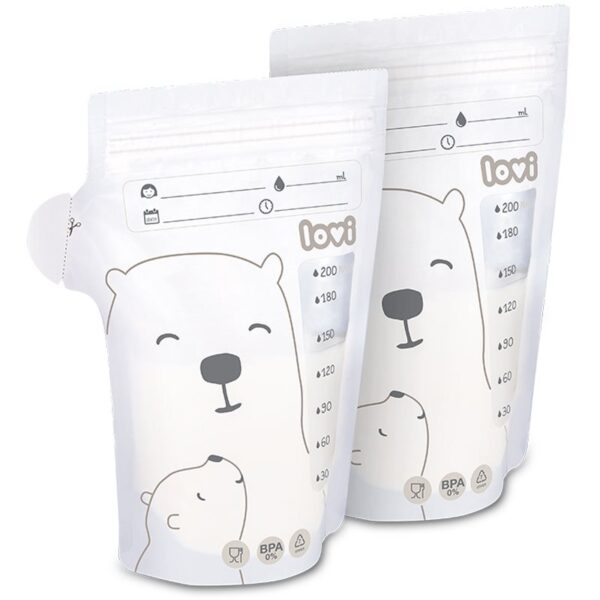 LOVI Buddy Bear sac pentru păstrarea laptelui matern 25x200 ml-Țena