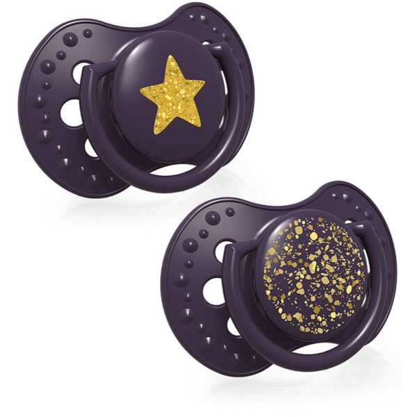 LOVI Stardust Violet suzetă 0-3 m 2 buc-ro