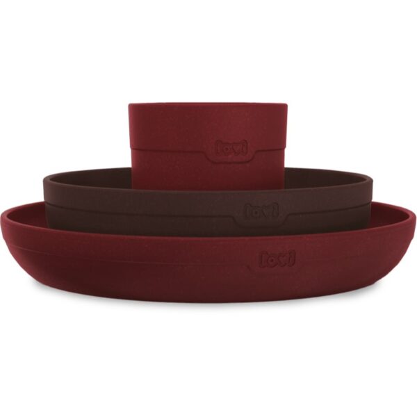 LOVI Tableware Set with Cup serviciu de masă pentru copii Tamarillo-ro