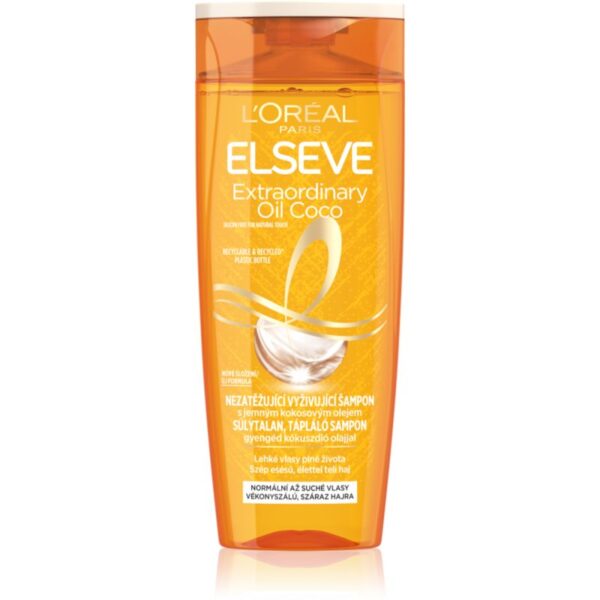 L’Oréal Paris Elseve Extraordinary Oil Coconut sampon hranitor pentru par normal spre uscat 400 ml-Țena