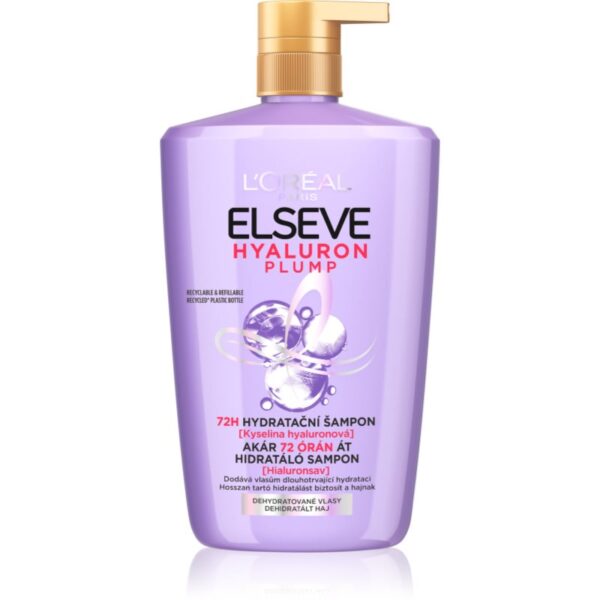 L’Oréal Paris Elseve Hyaluron Plump sampon hidratant cu acid hialuronic 1000 ml-Țena