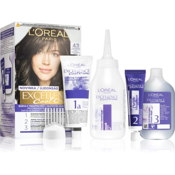 L’Oréal Paris Excellence Cool Creme culoare par culoare 4.11 Ultra Ash Brown-Țena