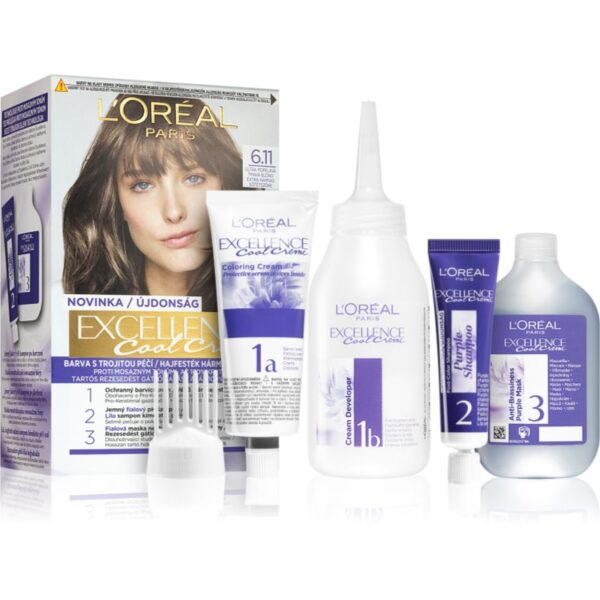 L’Oréal Paris Excellence Cool Creme culoare par culoare 6.11 Ultra Ash Dark Blond-Țena