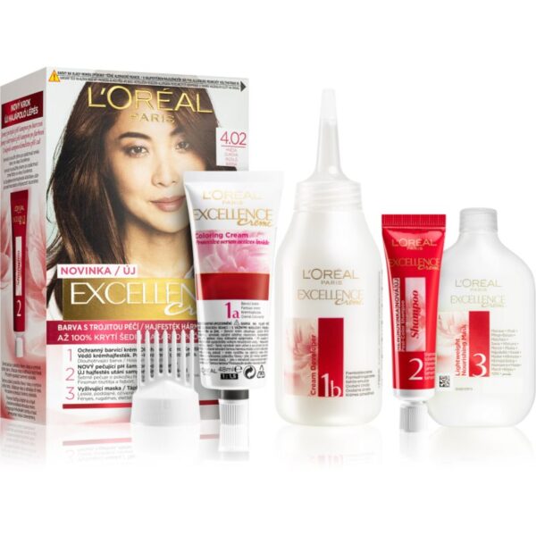L’Oréal Paris Excellence Creme culoare par culoare 4.02 Natural Brown 1 buc-ro