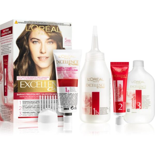 L’Oréal Paris Excellence Creme culoare par culoare 500 Light Brown 1 buc-Țena