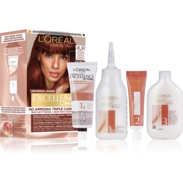 L’Oréal Paris Excellence Universal Nudes Culoare permanenta pentru par culoare 4UR Universal Dark Red 1 buc-Țena