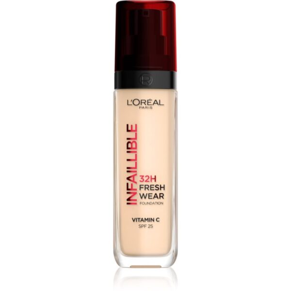 L’Oréal Paris Infaillible 32H Fresh Wear fard lichid de lunga durata culoare 015 Porcelain 30 ml-ro
