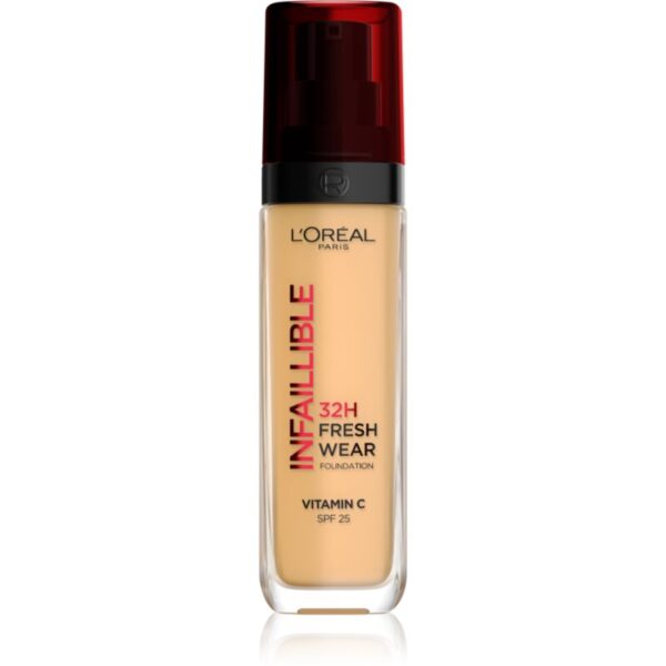 L’Oréal Paris Infaillible 32H Fresh Wear fard lichid de lunga durata culoare 140 Golden Beige 30 ml-Țena