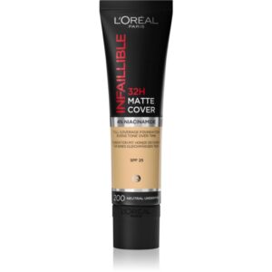 L’Oréal Paris Infallible 32H Matte Cover machiaj matifiant de lungă durată SPF 25 culoare 200 (Neutral Undertone) 30 ml-ro