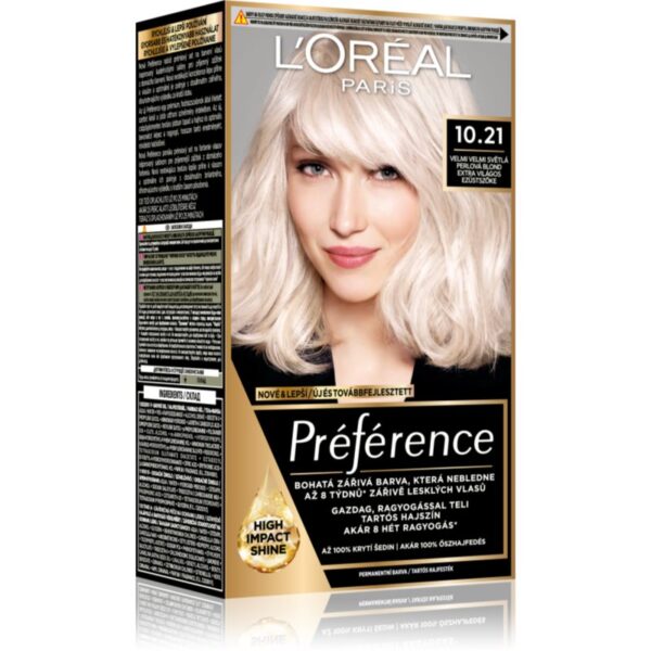 L’Oréal Paris Préférence culoare par culoare 10.21 Super Light Pearl Blonde-Țena