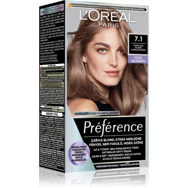 L’Oréal Paris Préférence culoare par culoare 7.1 Ashy Blond-Țena