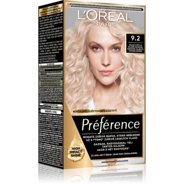 L’Oréal Paris Préférence culoare par culoare 9.2 Very Light Iridescent Blond 1 buc-Țena