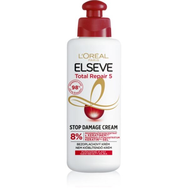L’Oréal Paris Total Repair 5 Stop Damage Cream ingrijire leave-in cu keratina 200 ml-Țena